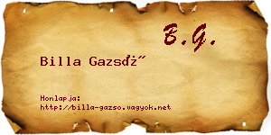 Billa Gazsó névjegykártya